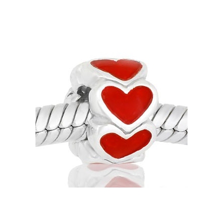 ABALORIOS CORAZONES CON ESMALTE ROJO 2 PAP568