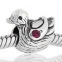 ABALORIOS PATO CON PIEDRA ROSA FUCSIA PAP585