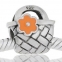 ABALORIOS BOLSO FLOR ESMALTE NARANJA PAP639