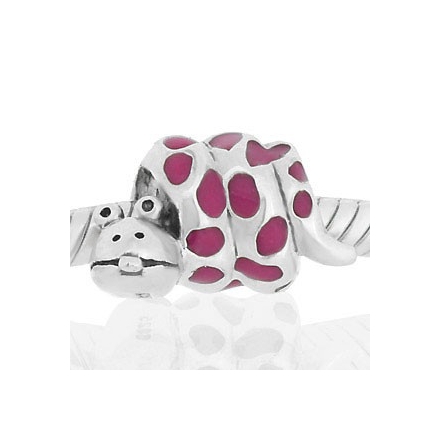 ABALORIO ESMALTE SERPIENTE ROSA PAP660