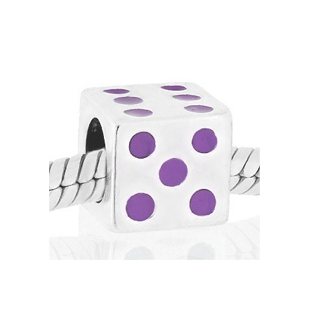 ABALORIO DADO ESMALTE MALVA PAP105-malva