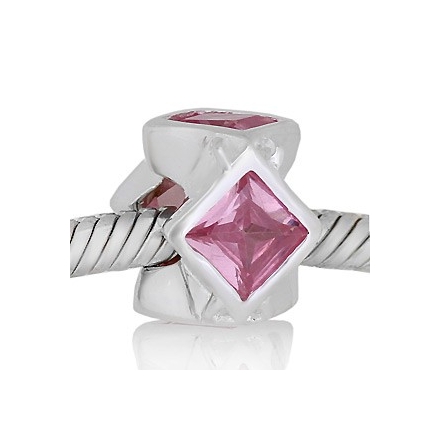 ABALORIO PIEDAS CUADRADAS ROSA PAP433b