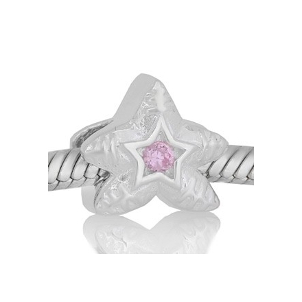 ABALORIO ESTRELLA DEL MAR PIEDRA ROSA PAP537b