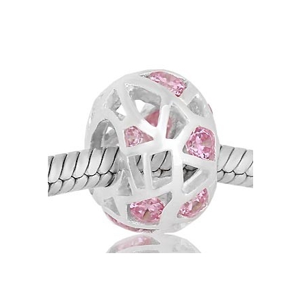 ABALORIO REDONDO PIEDRAS ROSA PAP272b