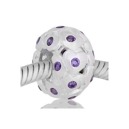 ABALORIO CORAZONES PIEDRAS MALVA PAP313a