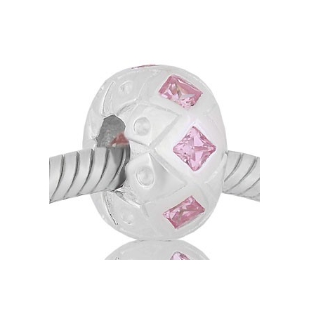 ABALORIO PIEDRAS ROMBO ROSA PAP490b