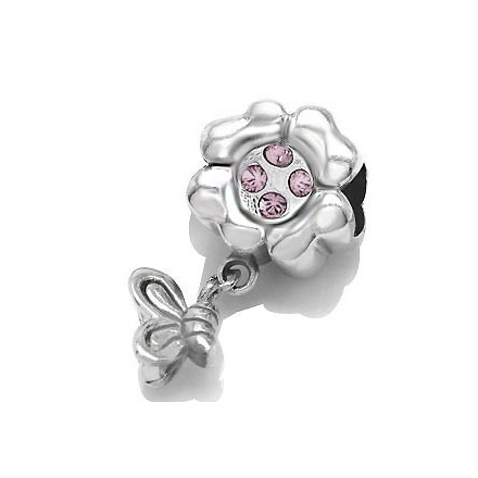 ABALORIOS FLOR PIEDRAS ROSA Y MARIPOSA PAP350-rosa