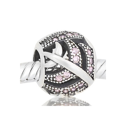 ABALORIO cubo con zirconitas rojas