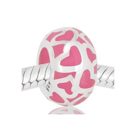CORAZONES con esmalte rosa
