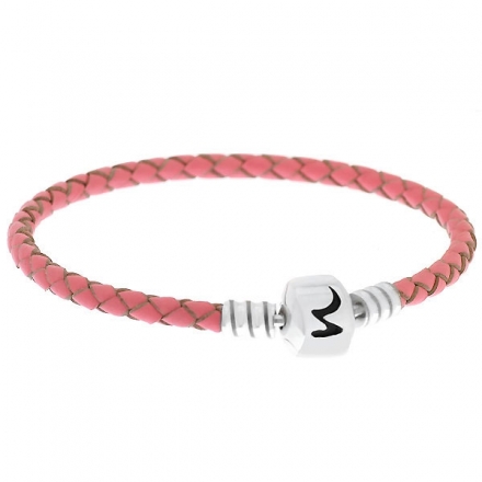 Pulsera cuero rosa trenzado