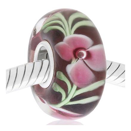 Murano marron flores MUP057