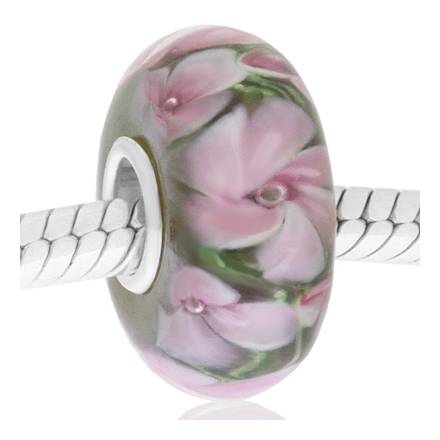 cristal de murano flores rosas grandes