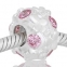 ABALORIO REDONDO CON FLORES Y PIEDRAS ROSA PAP185b