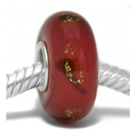 -ABALORIOS PLATA CRISTAL DE MURANO ROJO OSCURO MUP19