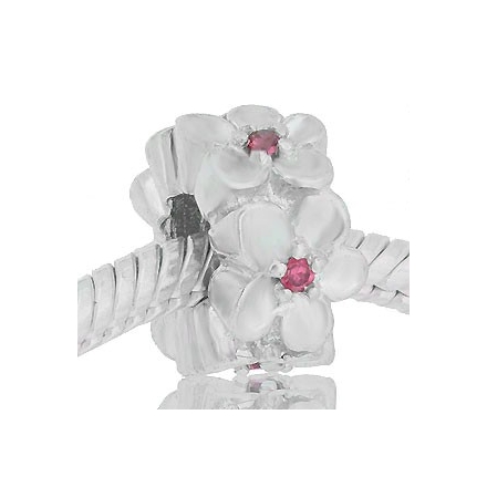 ABALORIOS FLORES CON PIEDRAS ROSA PAP343