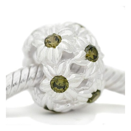 ABALORIOS FLORES CON PIEDRAS VERDES PAP177