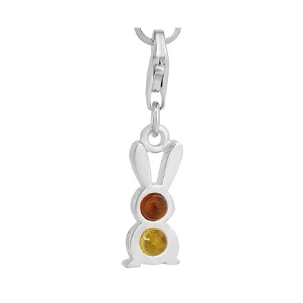 COLGANTE PARA PULSERA CHARM CONEJITO CON AMBAR CH63