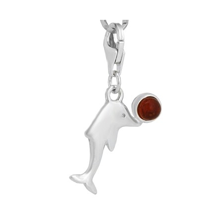 COLGANTE PARA PULSERA CHARM DELFIN CON AMBAR CH84