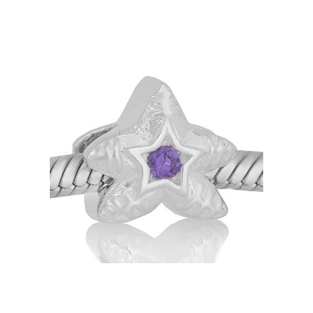 ABALORIO ESTRELLA DEL MAR PIEDRA MORADA PAP537a